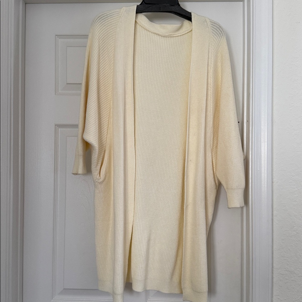 Cream Open Front Cardigan